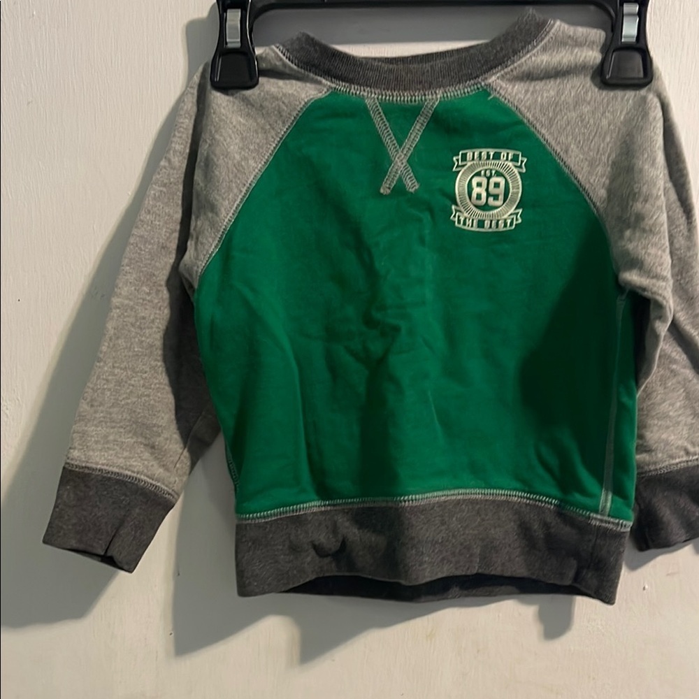 Place Green and Gray Raglan Sweatshirt‎ with Ribbed Cuffs